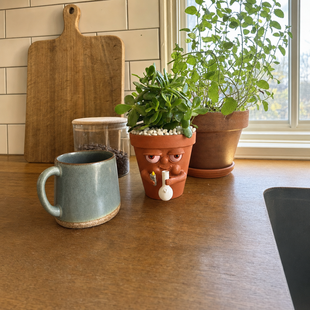 Handmade Smoking Plant Pot